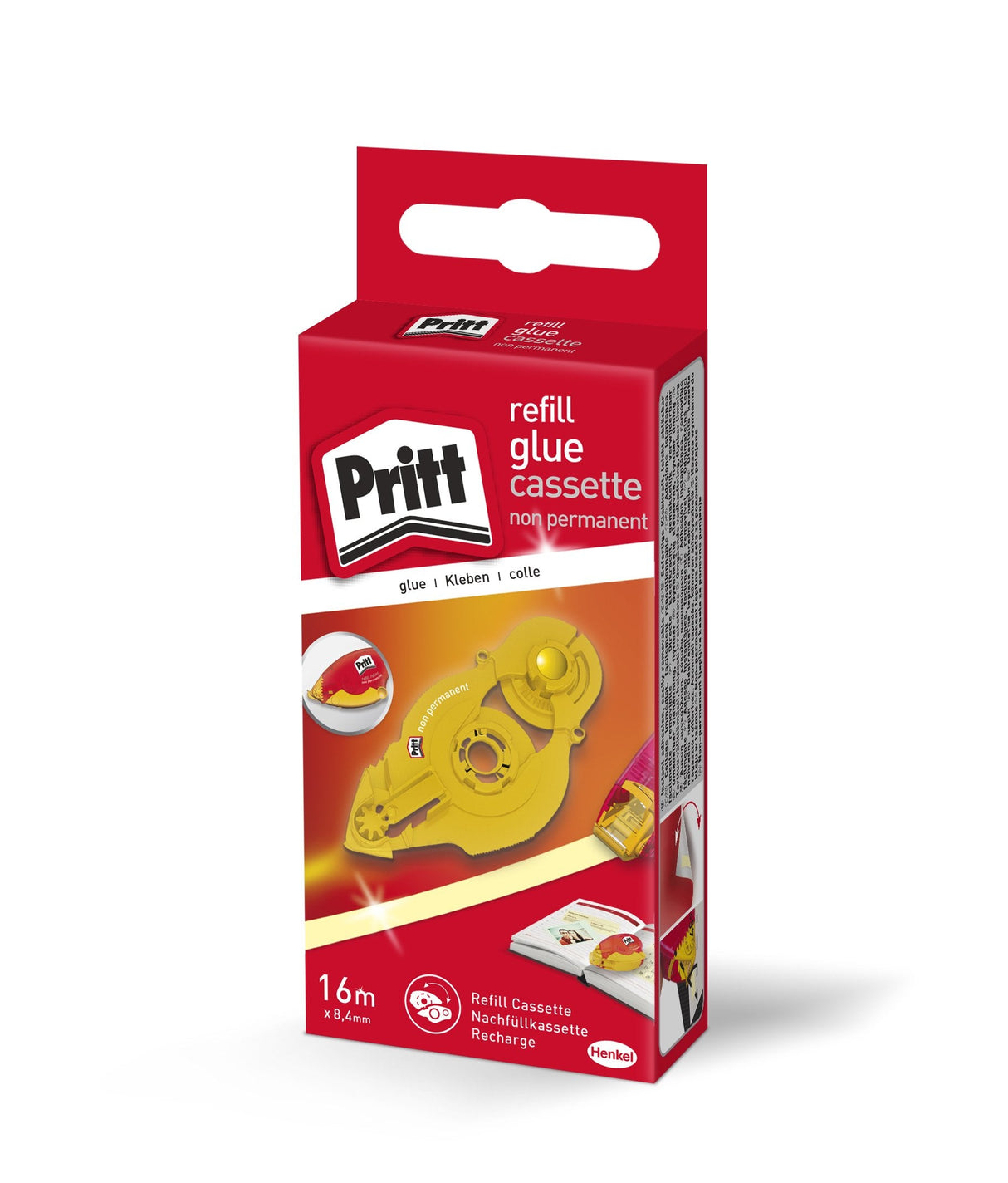Rodillo De Recarga De Pegamento Pritt, Casete, A: 8,4 Mm, 16 M, No Permanente