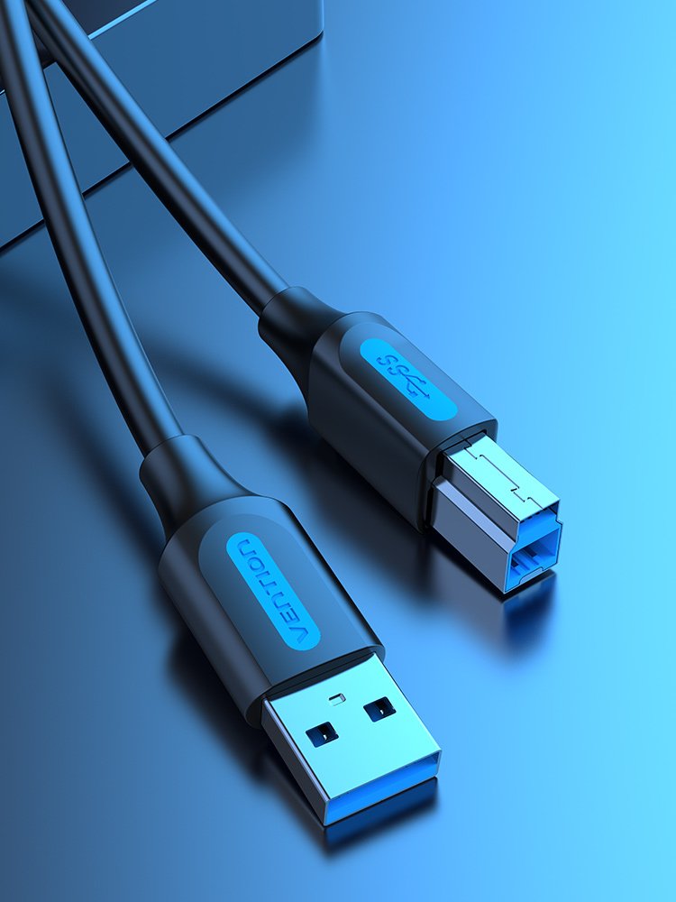 Cable Usb 3.0 Impresora Vention Coobi Usb Tipo-B Macho Usb Macho 3m Negro