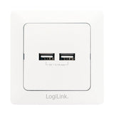 Logilink Pa0163 Toma De Pared Con 2x Puerto Usb Blanco
