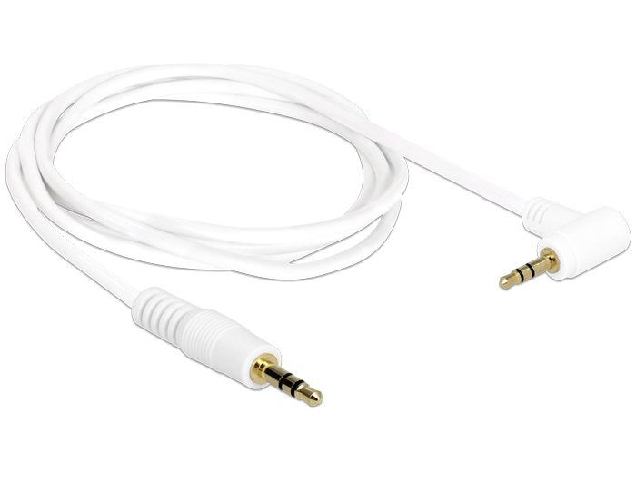 Delock Cable Jack Estéreo De 3,5 Mm Macho De 3 Pines > Macho En Ángulo 1 M Blanco