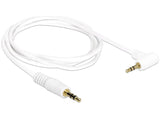 Delock Cable Jack Estéreo De 3,5 Mm Macho De 3 Pines > Macho En Ángulo 1 M Blanco