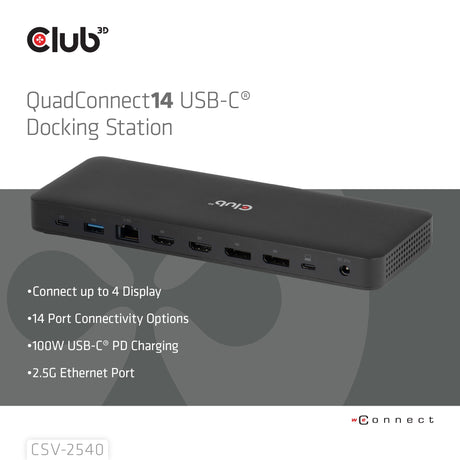 EAN 8719214473501 - CLUB3D CSV-2540 base para portátil y replicador de puertos Acoplamiento USB 3.2 Gen 1 (3.1 Gen 1) Type-C  imagen 4