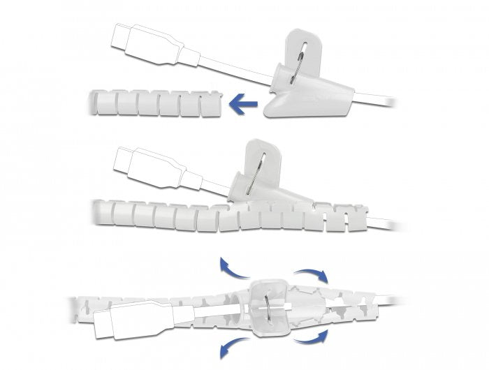 Delock Manguera En Espiral Con Herramienta De Extracción De 2,50m X 25 Mm Blanco