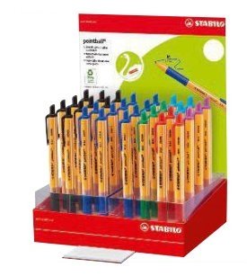 Stabilo Pointball Bolígrafo Retráctil Recargable 6 Colores Surtidos - Expositor De 32u
