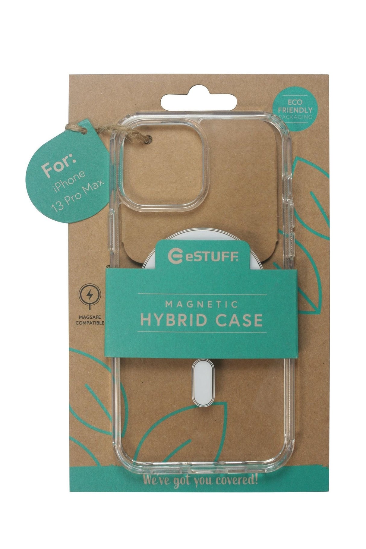 Estuff Magnetic Hybrid Clear Case For Iphone 13 Pro Max Funda Para Smartphone 17 Cm [6.7] Transparente