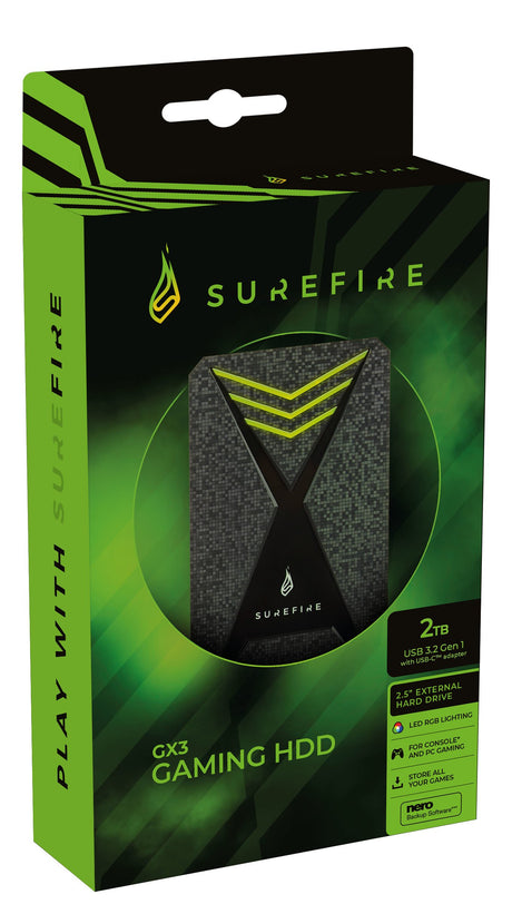 EAN 0023942536826 - SureFire Gaming disco duro externo 2 TB 2.5" Micro-USB B 3.2 Gen 1 (3.1 Gen 1) Negro, Gris imagen 2