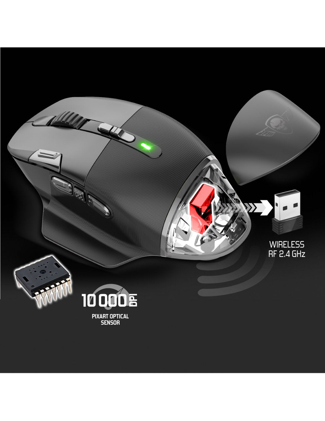Ratón Gaming Inalámbrico Spirit Of Gamer Xpert M800 Batería Recargable Hasta 10000 Dpi