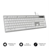 Teclado Subblim Wired Ergo Keys Silent Flat Hq Plata