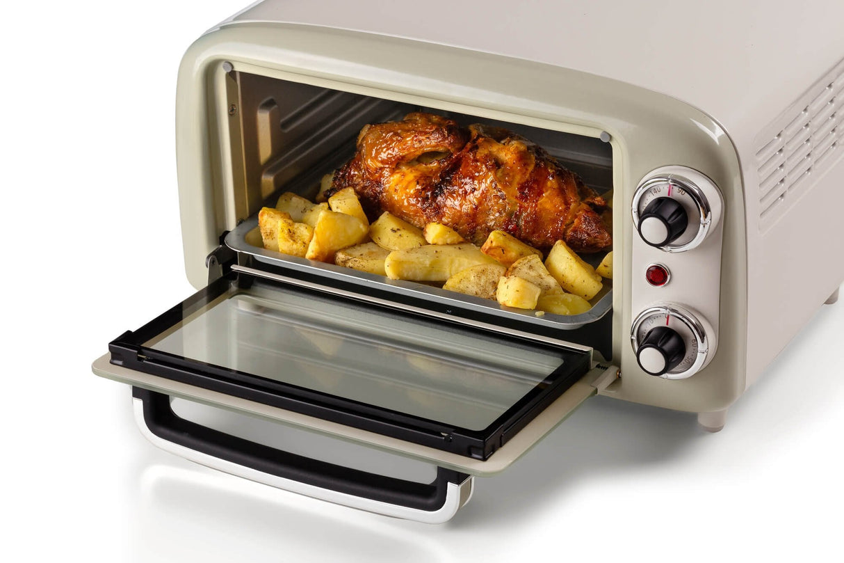 Ariete Mini-Backofen Vintage Beige (Blanco/Hellverde, 800 Watt, 10 Liter) 3919cr