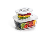 Pack De 2 Recipientes De Cristal Laica Vt33060 Con Funcion Al Vacio Capacidad 0.5 1.5l