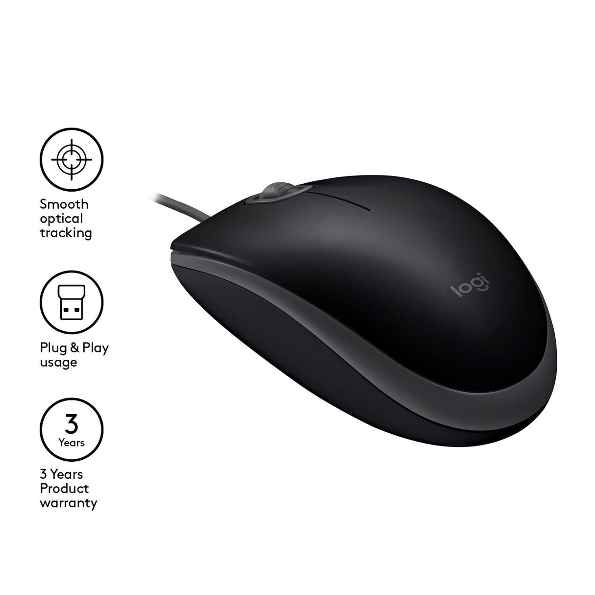 Raton Logitech B110 Silent Optico Usb Negro 910-005508