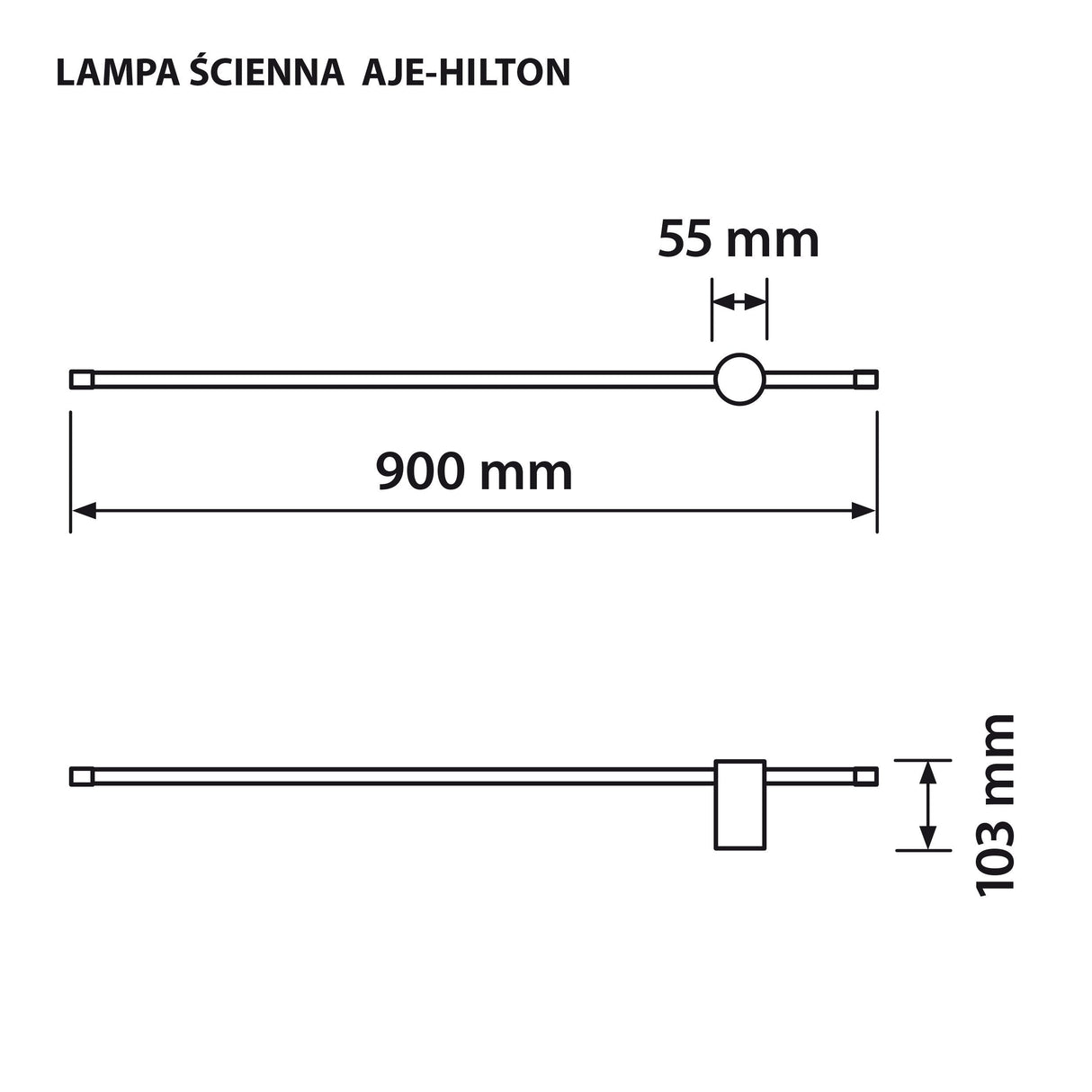 Activejet Led Wall Lamp Aje-Hilton Black Nw
