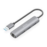 Aisens Usb3.0 Dock Usb-A A Ethernet Gigabit + Hub 3xusb-A, Gris, 15cm