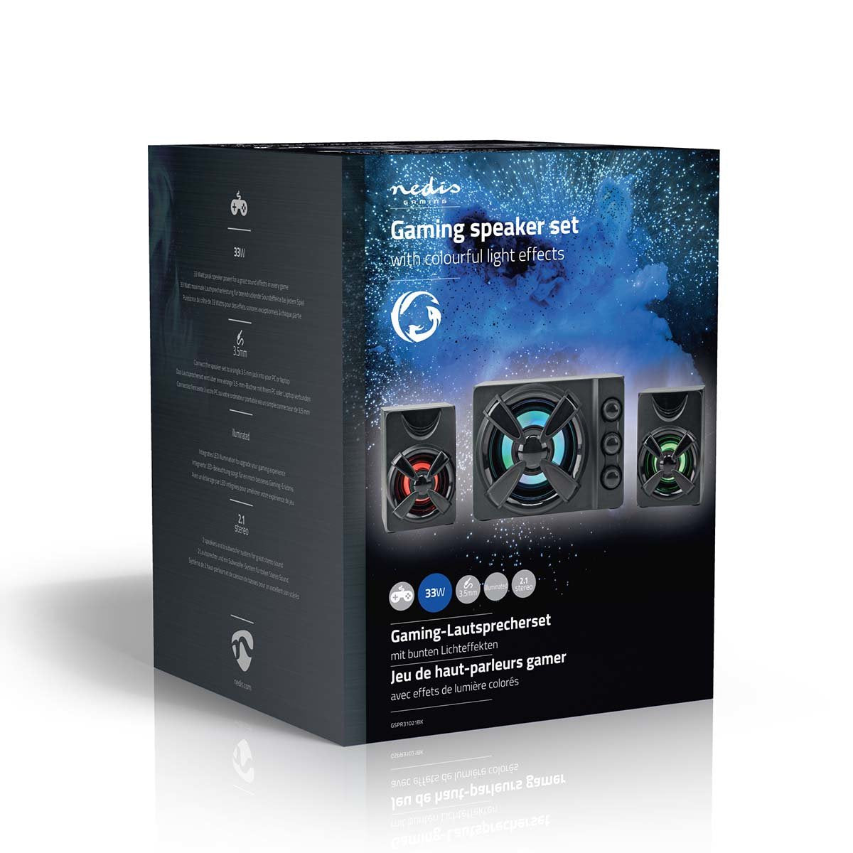 Nedis Altavoces  Gaming Altavoz: 2.1 Alimentado Por Usb 3.5 Mm Macho 33 W Led