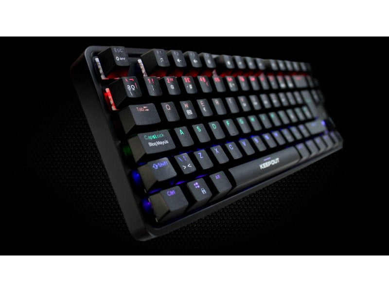 Teclado Mecanico Compacto Gaming Keepout F105 Retroiluminado Rgb Flow Teclas Programables 12 Teclas Multimedia
