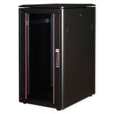 Roline 19-Zoll Netzwerkschrank Pro 22 He, 600x800 Bxt Glastr Schwarz