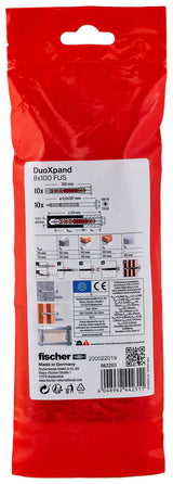 Tacos De Expansión Duoxpand Fus Ø8 X 100 Mm + Tornillos Ø6 X 107 Mm, Bolsa 10 Uds
