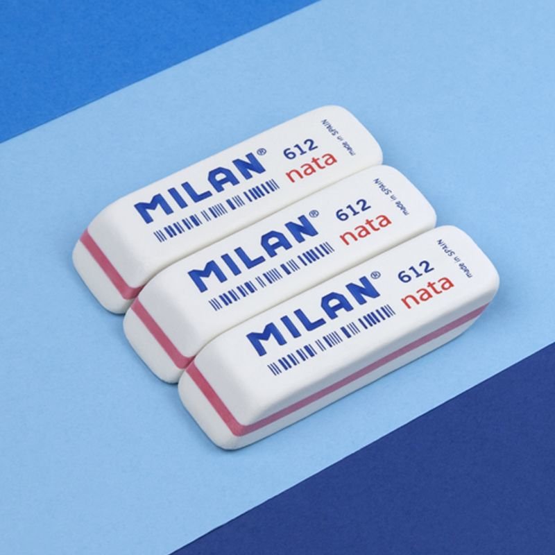 Milan Goma 612 Nata 7,8x2,3x1,2 Cm Blanco -Caja 12u-