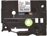Brother Cinta Laminada Plata/Negro (Metalica) 12mm