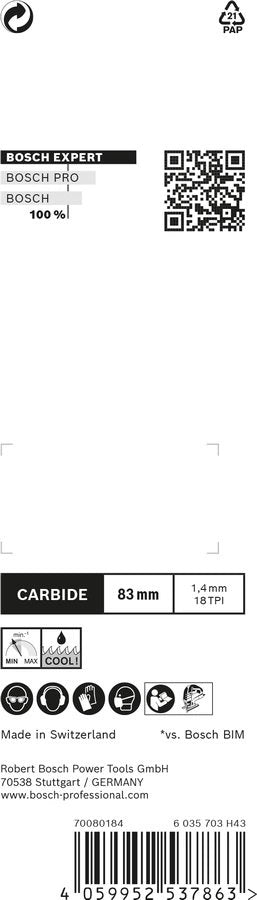 Bosch Expert Hoja De Sierra De Calar De Carburo T 118 Ehm ''Acero Inoxidable'', 3 Piezas 2608900562