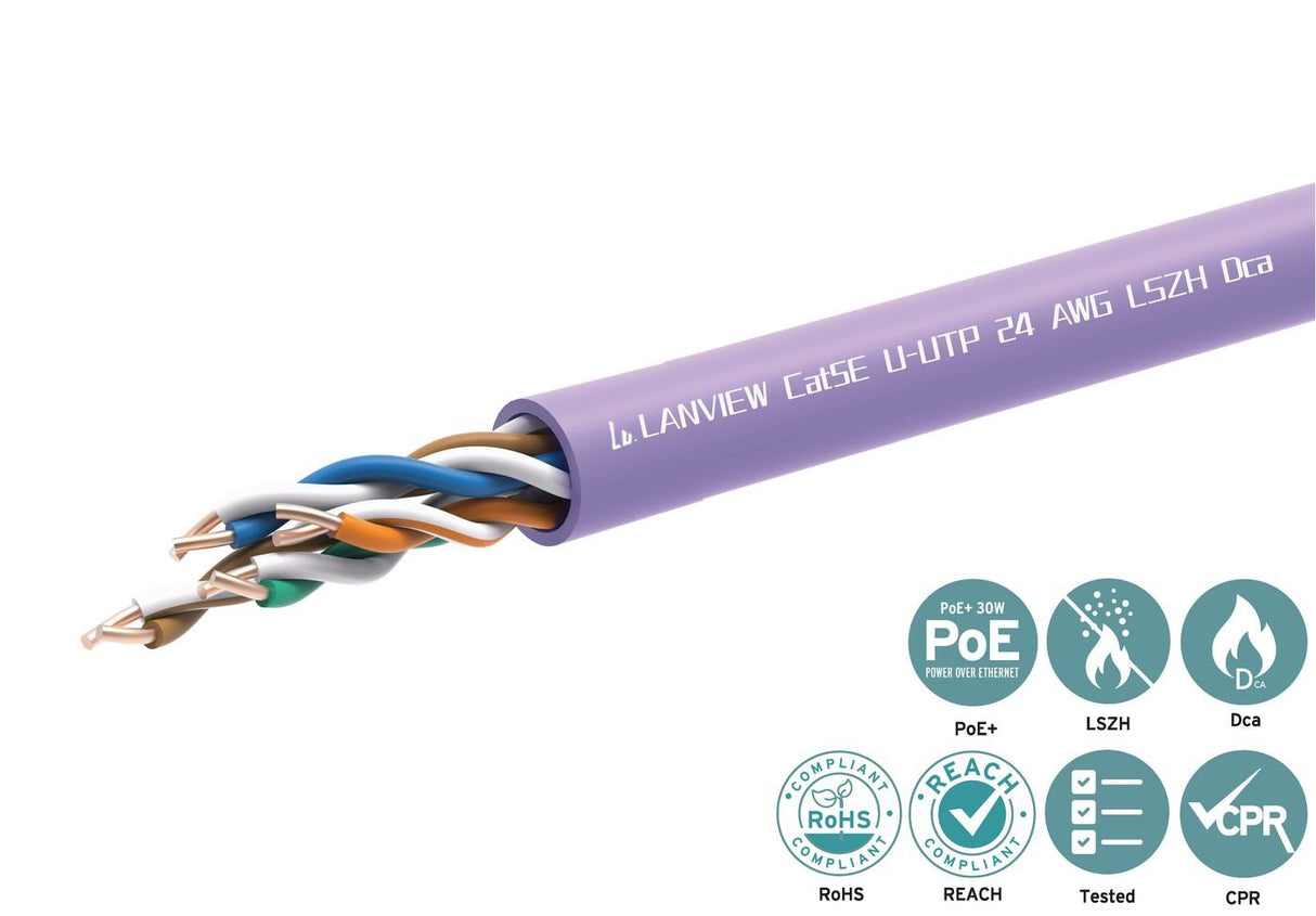 EAN 5715063117231 - Lanview LVN122152 cable de red Púrpura 305 m Cat5e imagen 2