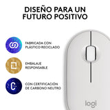 Ratón Logitech Pebble 2 M350s Wireless + Bluetooth Blanco 910-007013
