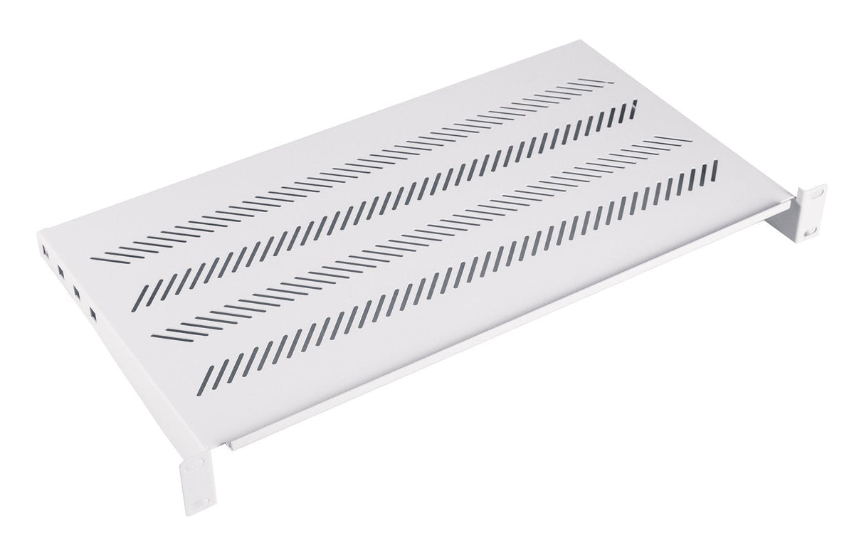 1u Fixed Shelf 19", Depth 250 Mm, Load Capacity 15 Kg, Mounting At 2 Points, Screws Included, Grey (Ral 7035)