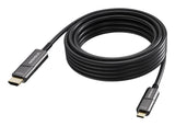 Cable Usb C A Hdmi De 10 M 4k A 60 Hz Conectores Chapados En Oro Dp 1.2 Hdmi 2.0 Soporta Cec Edid Hdr Hdcp 2.2 Usb C 3.2 (M) A Hdmi (M) Diámetro Exterior 4.5 Mm 18 Gbps Fibra Óptica Activa Om3 Negro
