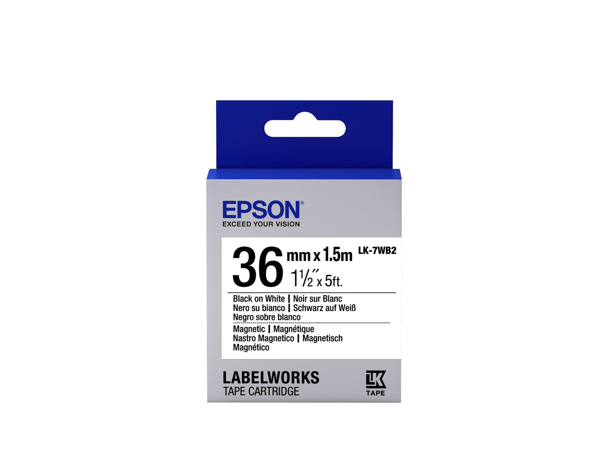 Epson Cinta Lk-7wb2 Magnética Negro/Blanco 36/1,5