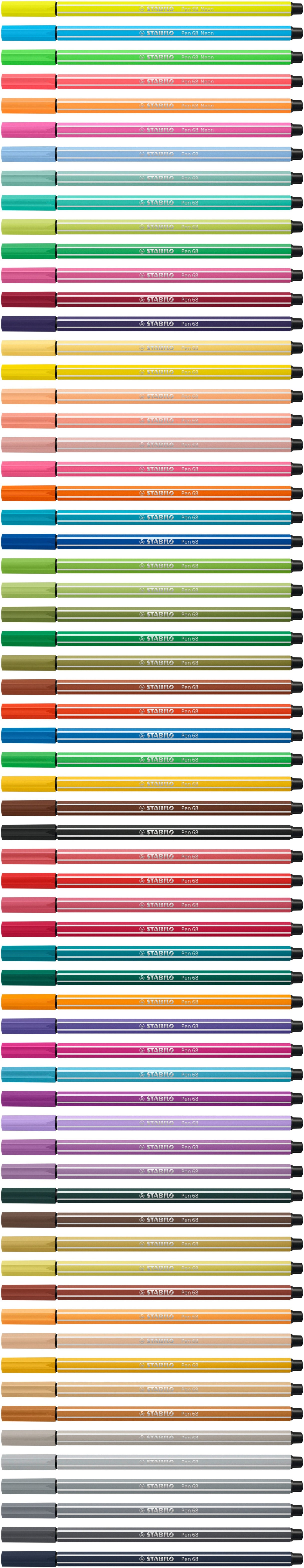 Stabilo Pen 68 Rotulador Azul Cobalto -10u-