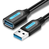 Cable Alargador Usb 3.0 Vention Cbhbj Usb Macho Usb Hembra 5m Negro