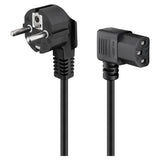 Cable Alimentacion Cee-7/7 90º Schuko A C13 90º 1.80m Negro (3