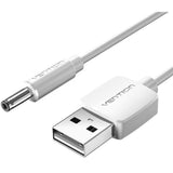 Cable Alimentación Vention Ceywg Usb-A Macho Dc 5.5mm Macho 1.5m Blanco