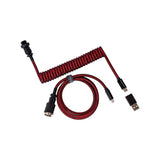Cable Aviador En Espiral Keychron Usb 3.2 Gen 1 Premium, Usb-C > Usb-C Rojo, 1,08 Metros, Cab-2