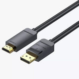 Cable Conversor Vention Hagbi Displayport Macho Hdmi 4k Hembra 3m Negro