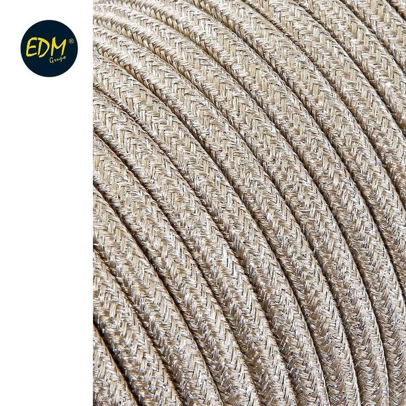 Cable Cordon Tubulaire 2x0,75mm C15 Beige 5m