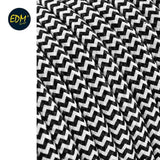 Cable Cordon Tubulaire 2x0,75mm Rallado Blanco Y Negro 5m Euro/M