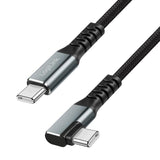 Cable De  1,00m Usb 3.2 Gen2 10 Gbit/S Pd100w Usb-C Macho Usb-C Macho 90º Nylon Conector Metal Negro E-Mark Logilink