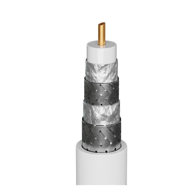 Cable De Antena Satelital Goobay 135 Db Típico, Conector F > Conector F Blanco, 3 Metros 70606