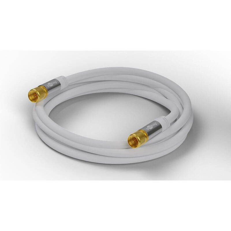 Cable De Antena Satelital Goobay 135 Db Típico, Conector F > Conector F Blanco, 3 Metros 70606