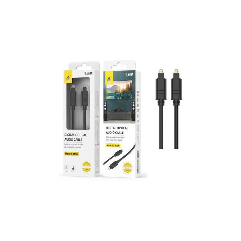 Cable De Audio Óptico Digital M-M Au217 1.5 Metros Negro One+