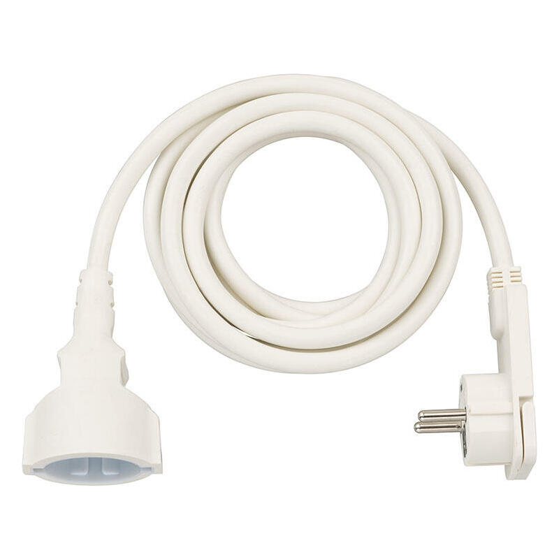 Cable De Extensión Brennenstuhl Con Enchufe Plano Acodado De 3 M, Blanco