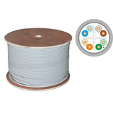 Cable De Red Q-Lantec F/Utp Cat.6, Par Trenzado, Pvc, Eca 4pr, 1 Gb/S (10 Gb/S Hasta 55 M), Gris, 305 M (Kif6pvc305q)