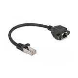 Cable Delock De Extensión De Red S/Ftp Rj45 Macho A Rj45 Hembra Cat.6a 25 Cm Negro