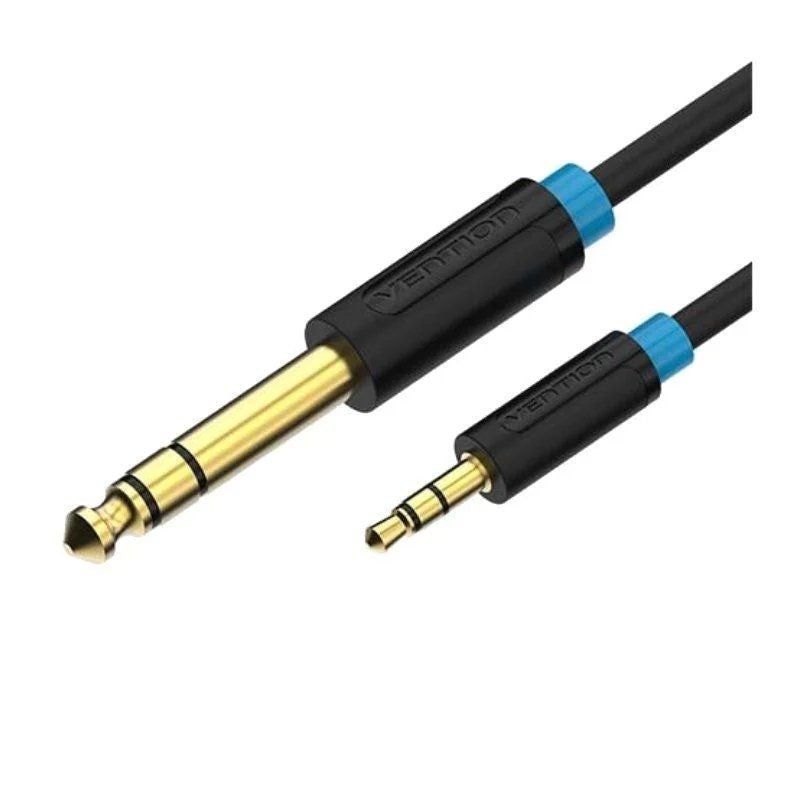 Cable Estéreo Vention Babbf Jack 6.5 Macho Jack 3.5 Macho 1m Negro