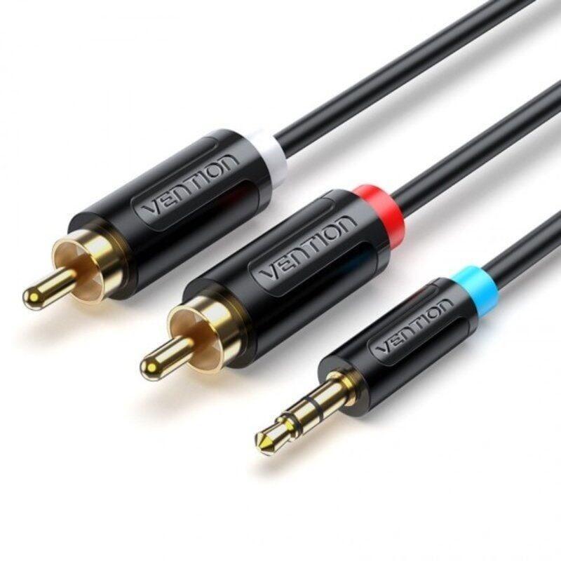 Cable Estéreo Vention Bclbd Jack 3.5 Macho 2x Rca Macho 50cm Negro
