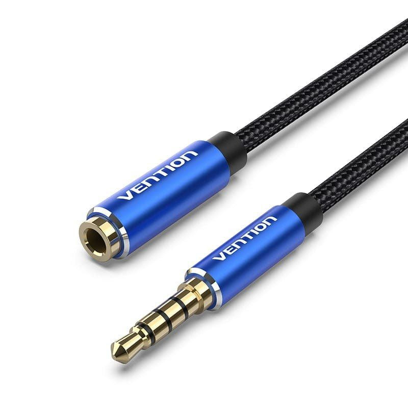 Cable Estéreo Vention Bhclg Jack 3.5 Macho Jack 3.5 Hembra 1.5m Azul