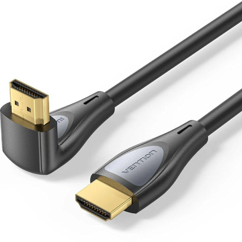 Cable Hdmi 2.0 4k Acodado Vention Alqbf Hdmi Macho Hdmi Macho 1m Negro