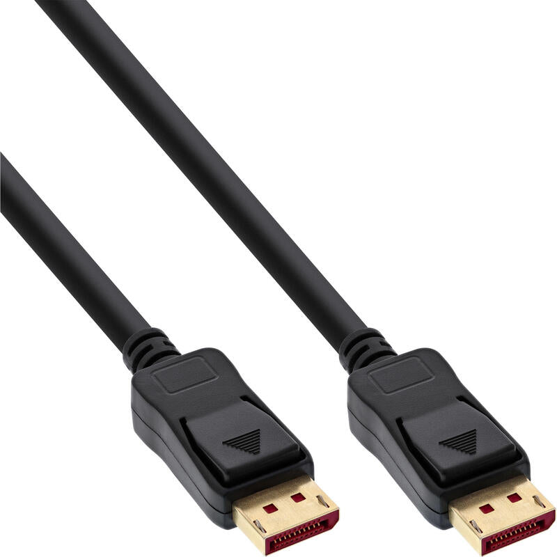 Cable Inline Displayport 1.4, 8k4k, Negro, Dorado, 0,5 M