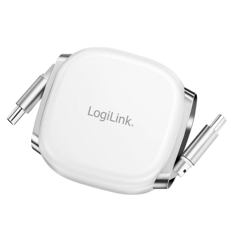 Cable Logilink Cu0501 Usb 2.0 Tipo C  M To M Retractable 480 Mbps 60w Blanco 1m
